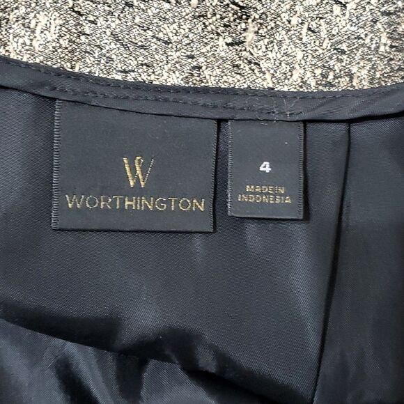 WORTHINGTON, BLACK AND GOLD SHIMMER PENCIL SKIRT, Size 4 - Picture 7 of 7
